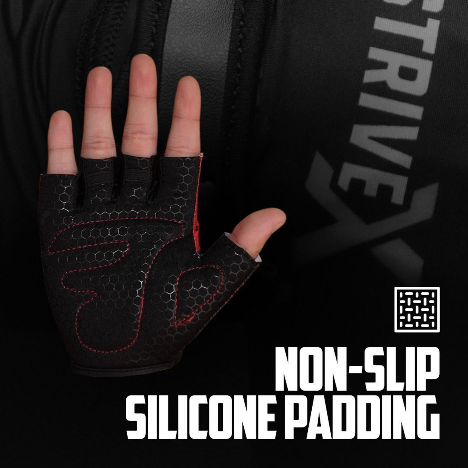 Image of Strivex Fitness Mens Gym Gloves with half Wrist Support and Anti Slip Gloves Gym & Fitness Gloves
