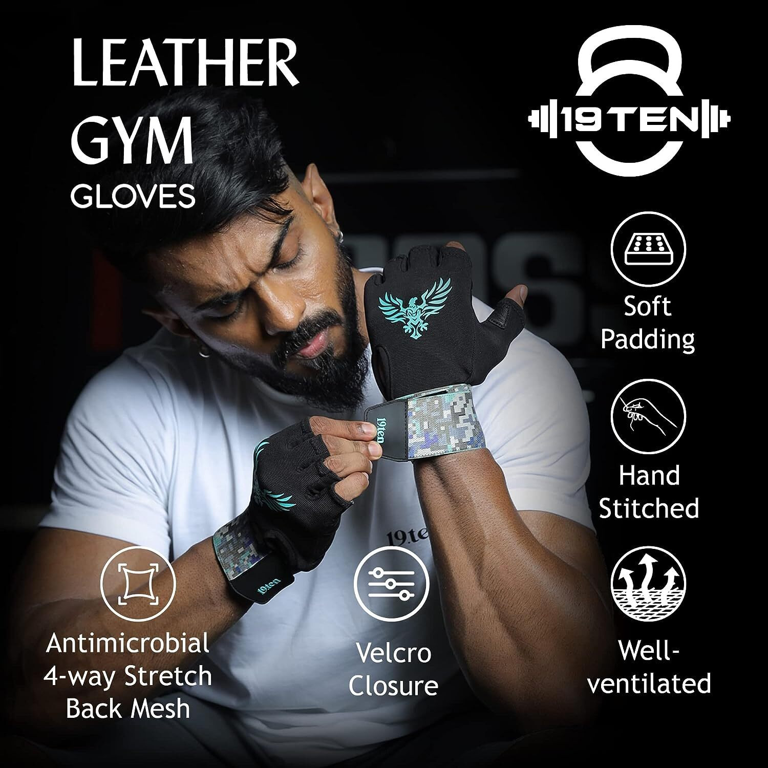 Image of 19.ten Gym Gloves For Men & Women - Weightlifting Gloves For Extra Palm Thickness Gym & Fitness Gloves