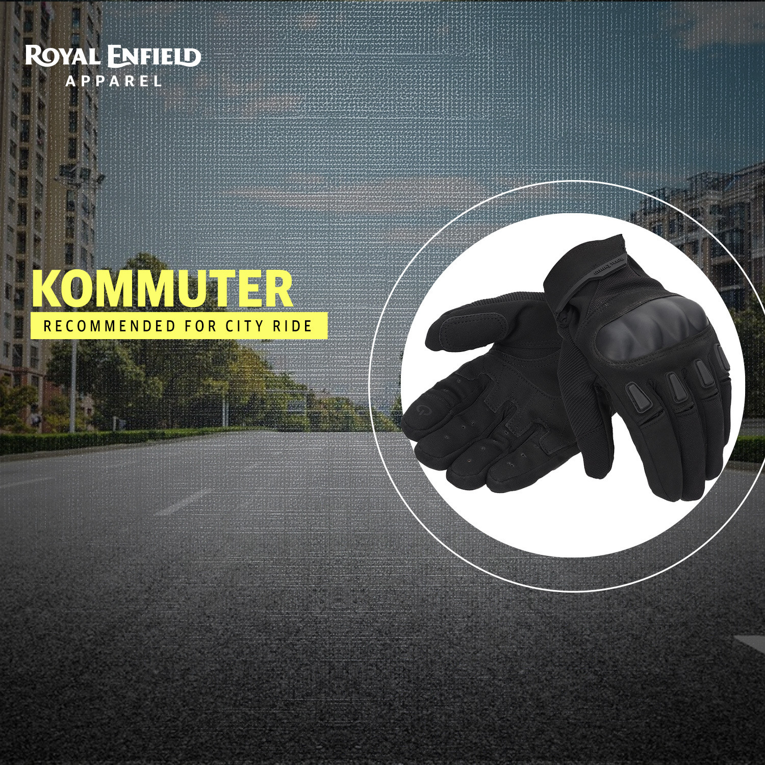 Image of ROYAL ENFIELD Kommuter Bike Riding Gloves | Knuckle Protection & Abrasion Resistance Riding Gloves