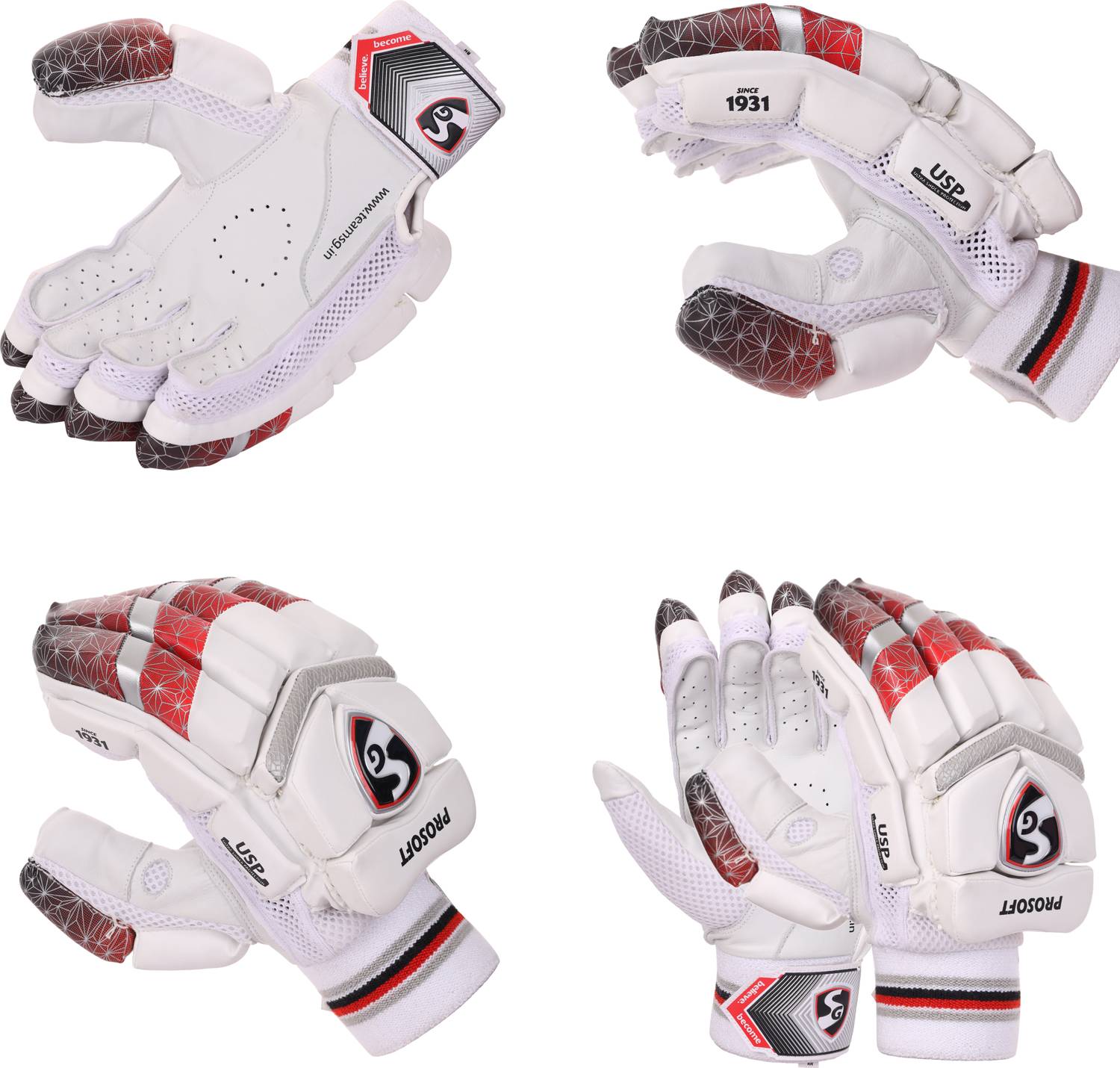SG PROSOFT RH Batting Gloves Gold - Image 2