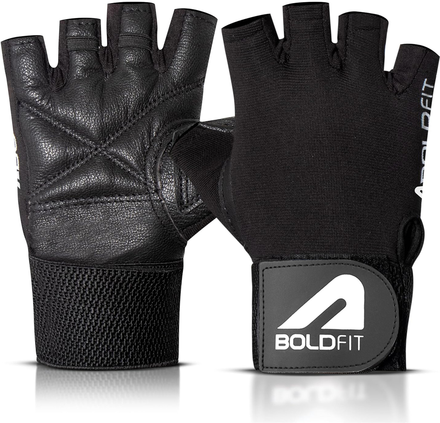 Image of BOLDFIT Titan Geniune Leather Hand Gym Glove for men Gym & Fitness Gloves