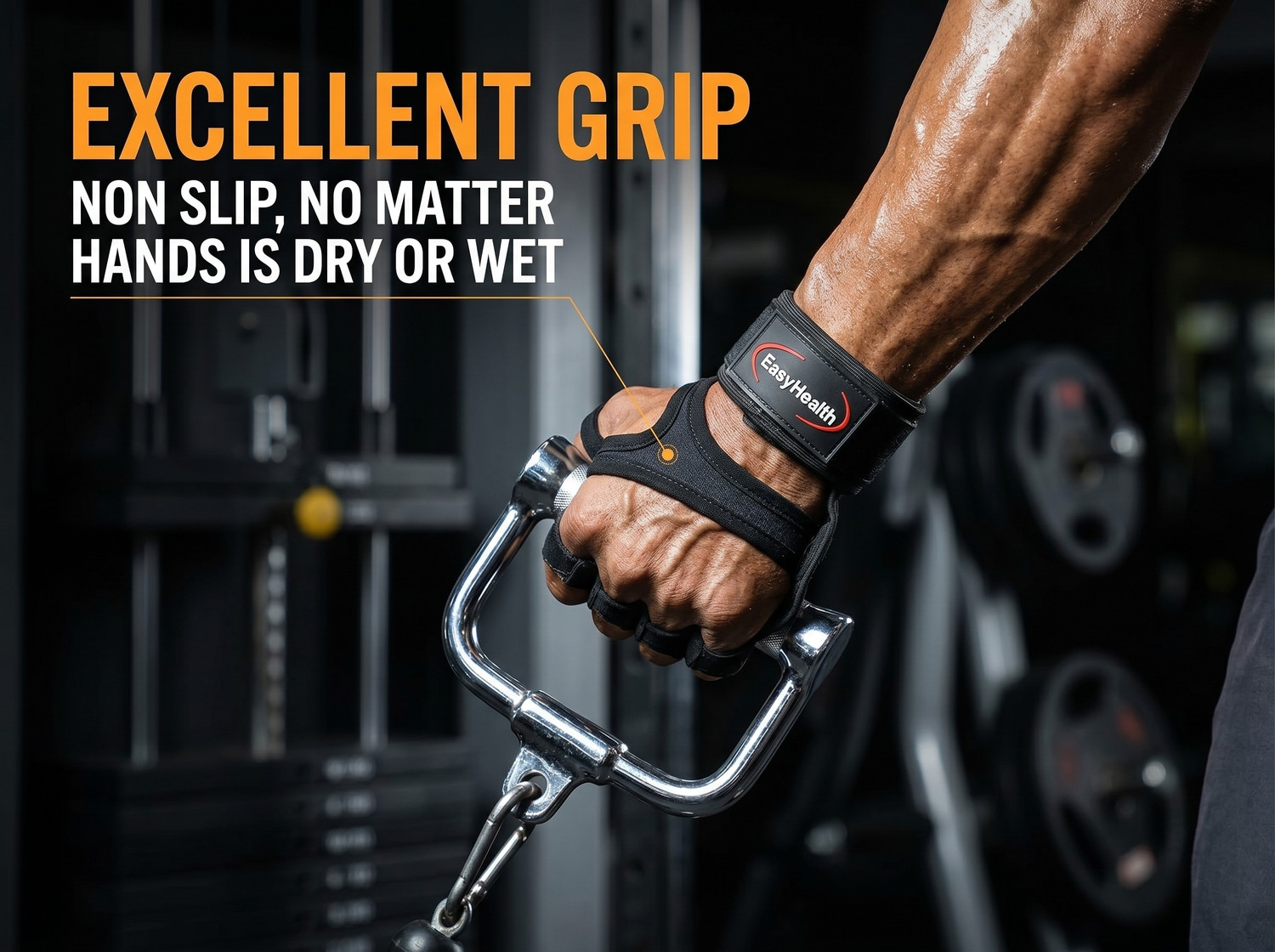 Image of EasyHealth Gym Gloves For Men workout with wrist support And Anti Slip Silicone Gym & Fitness Gloves