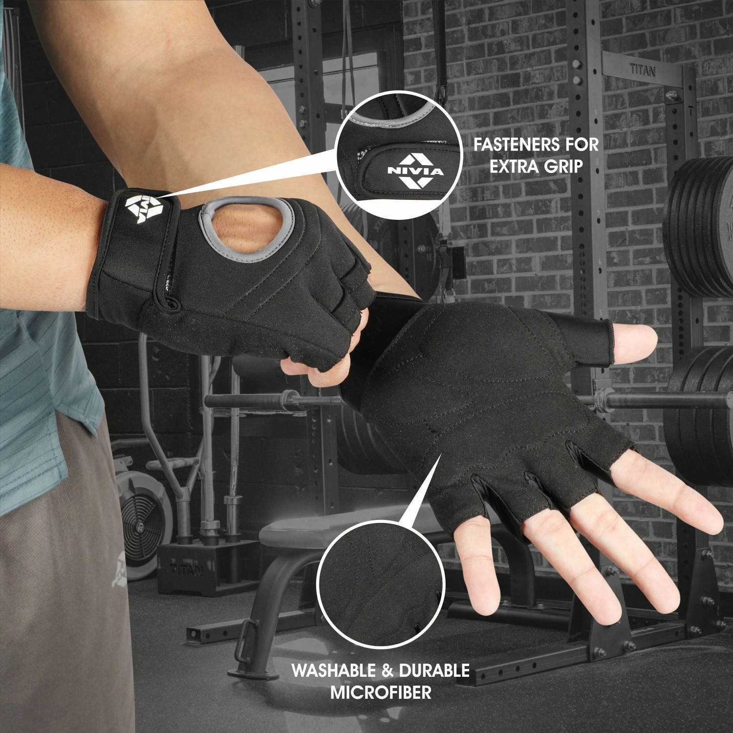 Image of NIVIA Warrior 2.0 , Ideal for Gym Workouts Gym & Fitness Gloves