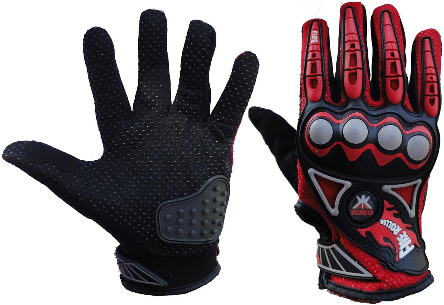 Image of KOBO Imported Mesh Fabric Fire Roller Motorcycle Gloves Cycling Gloves