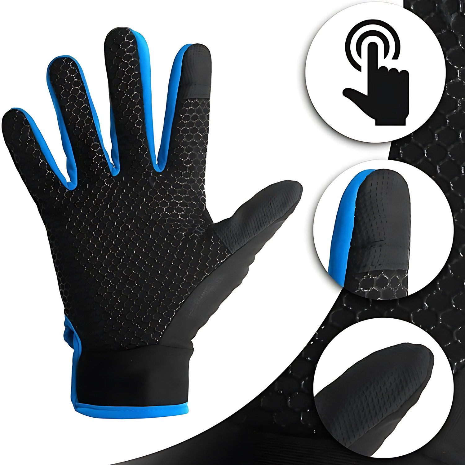 Image of WBD All Session Riding Glove Men Mobile Screen Touchable for Motorcycle Bike Cycling Riding Gloves (Blue)