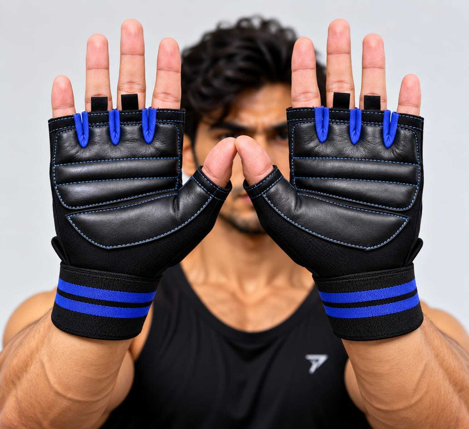 Image of LITE FEEL Gym glove, Sport glove, Hand glove Gym & Fitness Gloves (Blue)