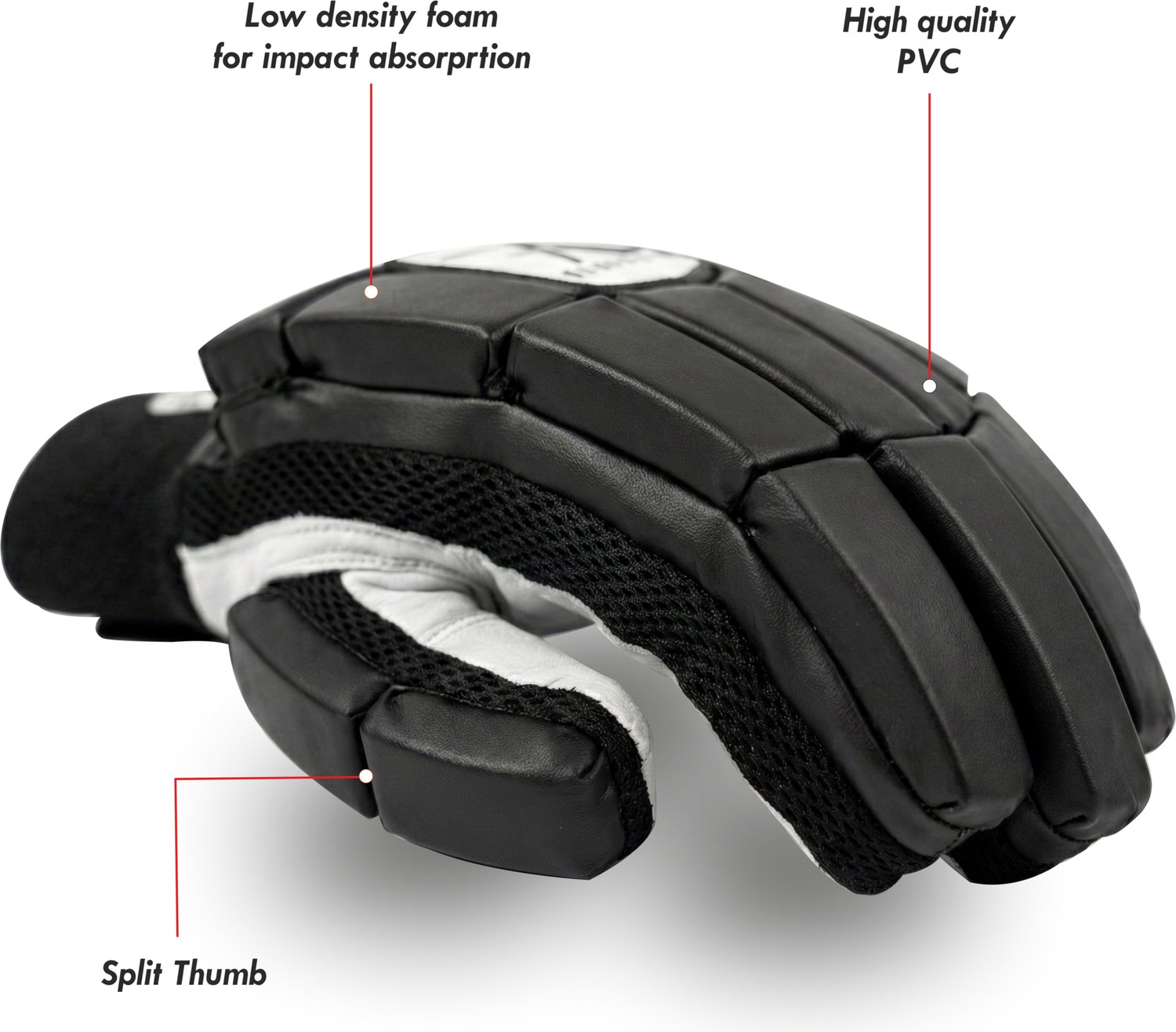 Image of AcroFIT Sport Platinum Black Cricket batting gloves Men Batting Gloves