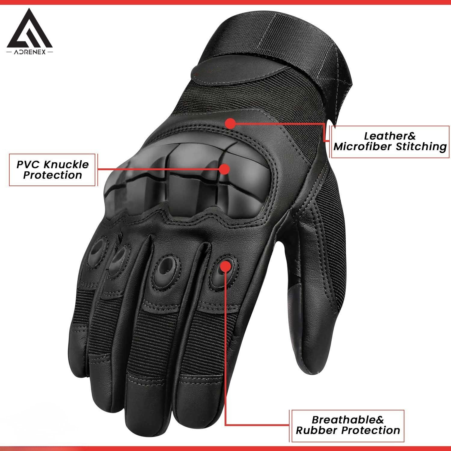 Image of Adrenex by Flipkart Full Finger Tactical Gloves with Hard Knuckle Guard For Cycling & Bike Riding Gloves