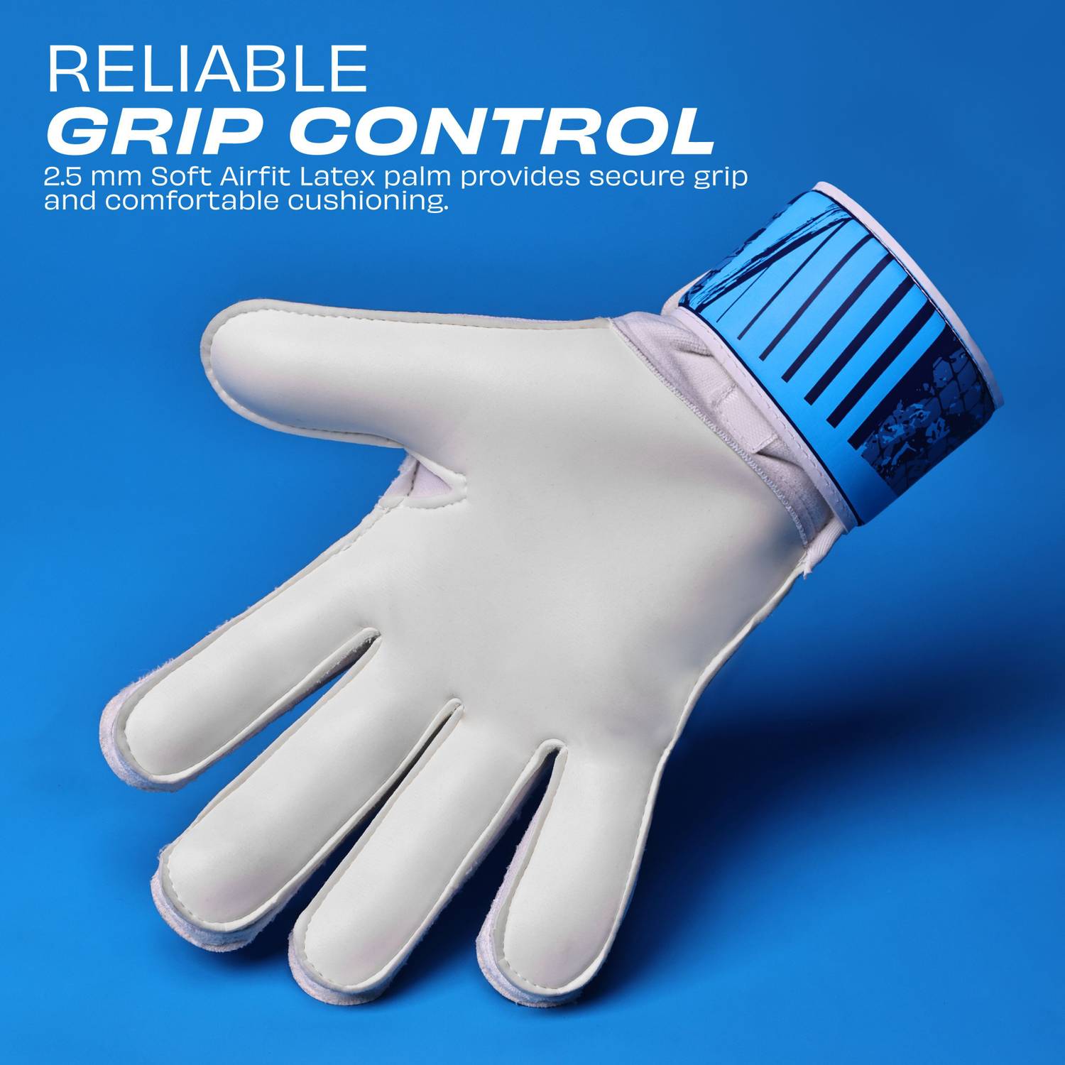 NIVIA Encounter 2.5 mm soft air fit latex palm grip, positive cut Goalkeeping Gloves - Image 4