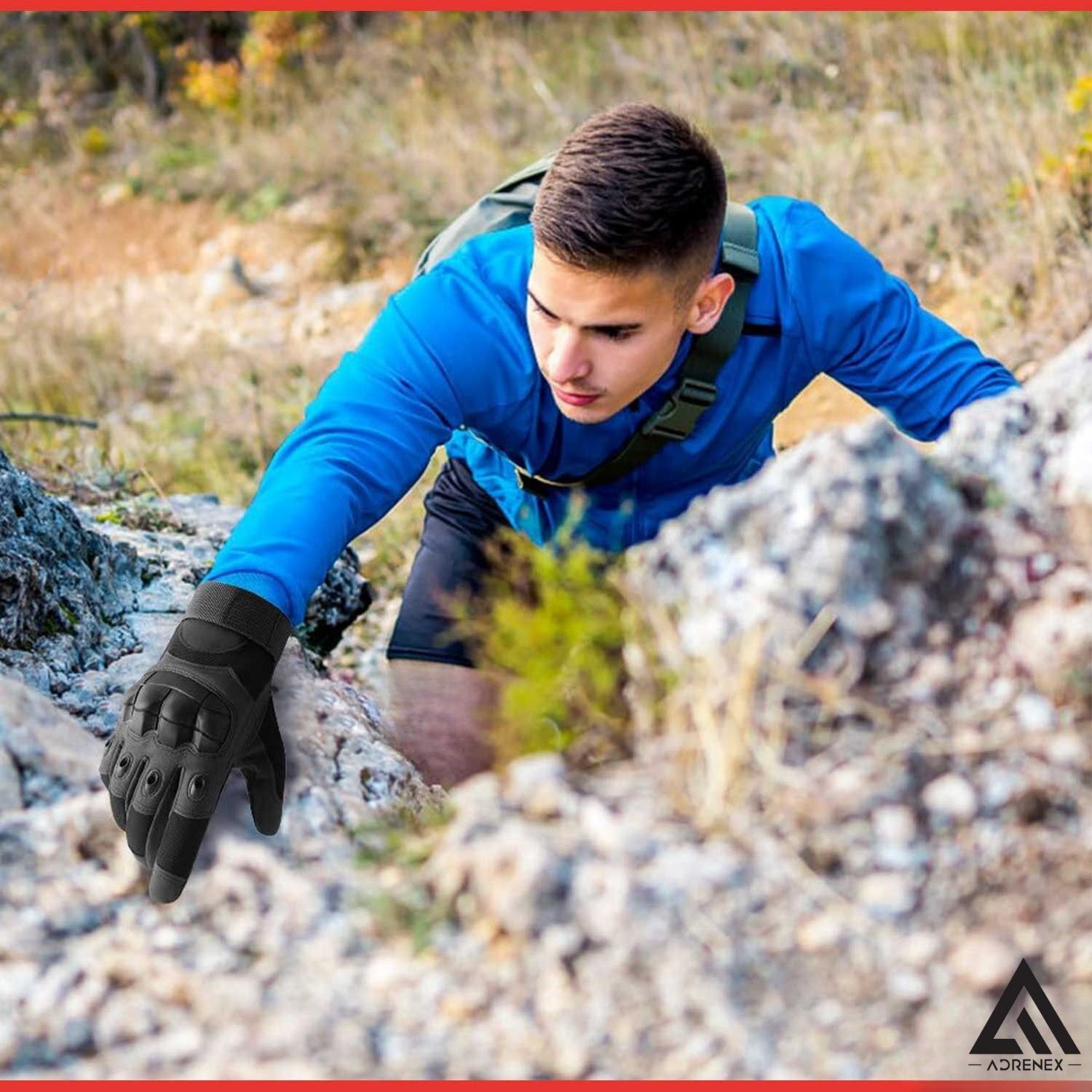 Image of Adrenex by Flipkart Full Finger Tactical Gloves with Hard Knuckle Guard For Cycling & Bike Riding Gloves