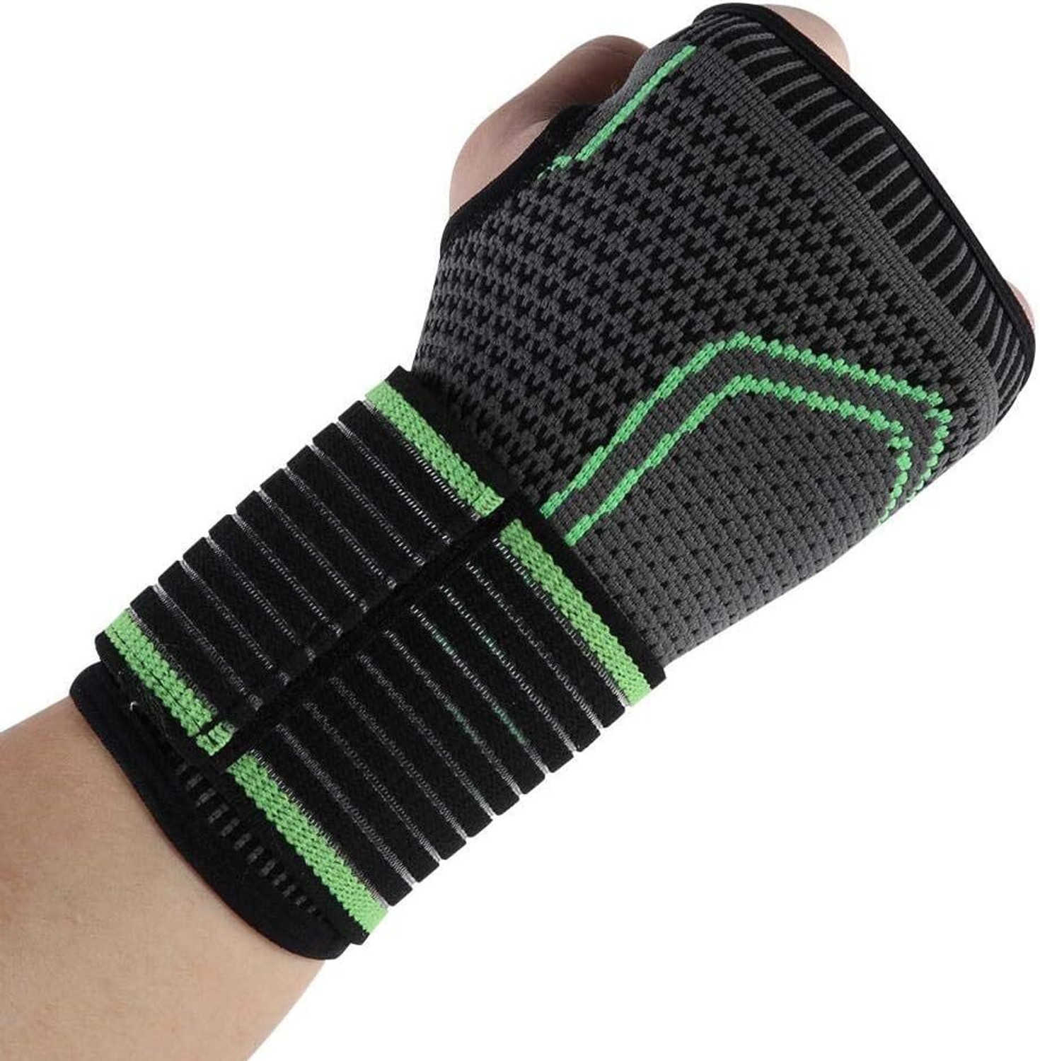 Image of Leosportz Compression Wrist Brace with Pressure Belt Sport Protection Gym & Fitness Gloves