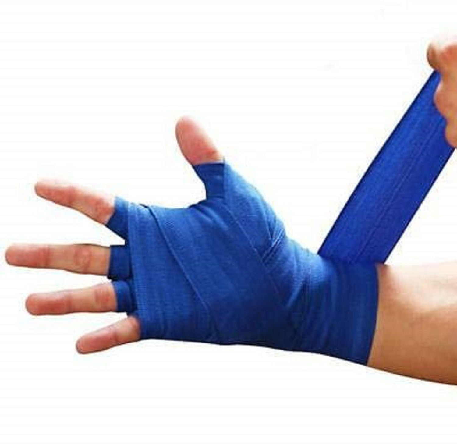 Image of usi Blue Cotton Hand Wrap 628A (4.55 mtrs) Blue Boxing Hand Wrap Gym & Fitness Gloves