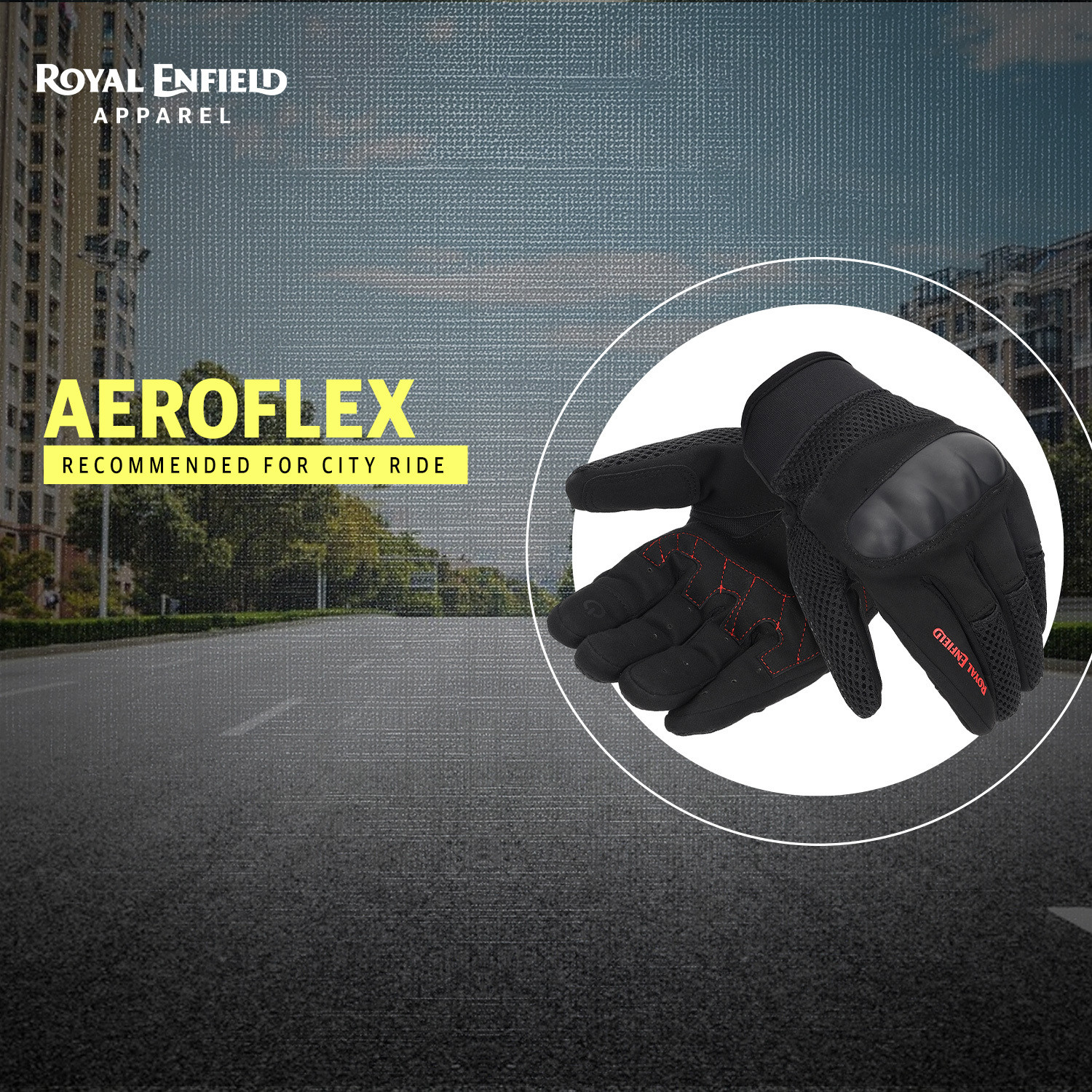 Image of Royal Enfield Aeroflex Bike Riding Gloves | Knuckle Protection & Abrasion Resistance Riding Gloves