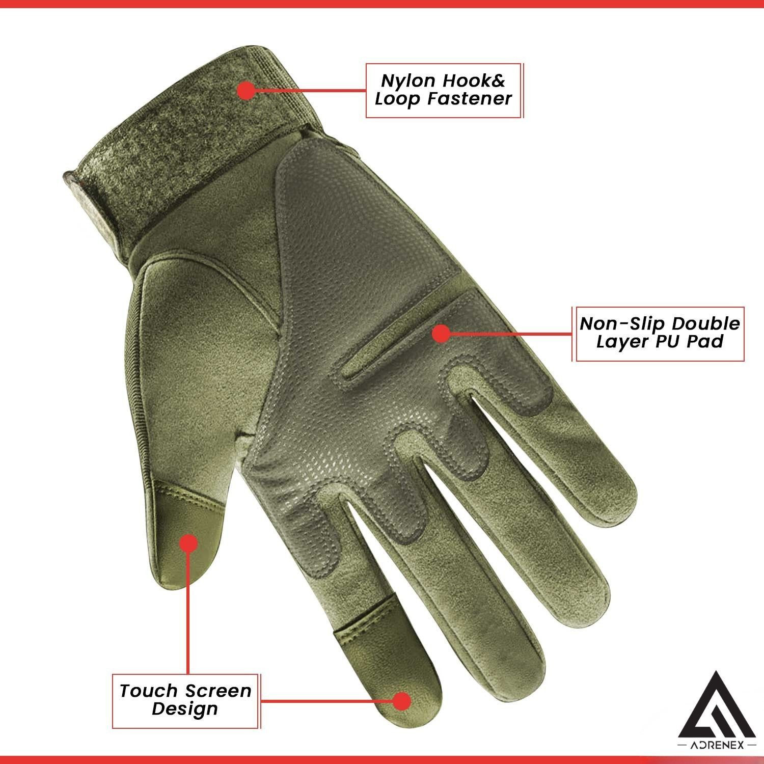 Image of Adrenex by Flipkart Full Finger Tactical Gloves with Hard Knuckle Guard For Cycling & Bike Riding Gloves
