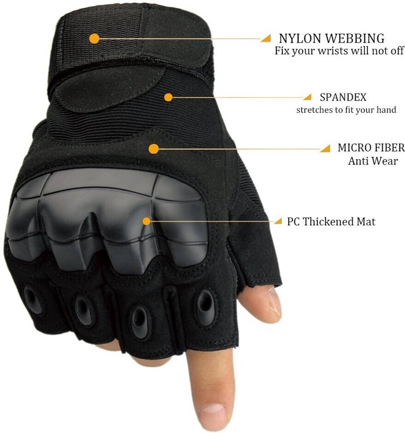 GymWar Half Finger Tactical Gloves - Image 2
