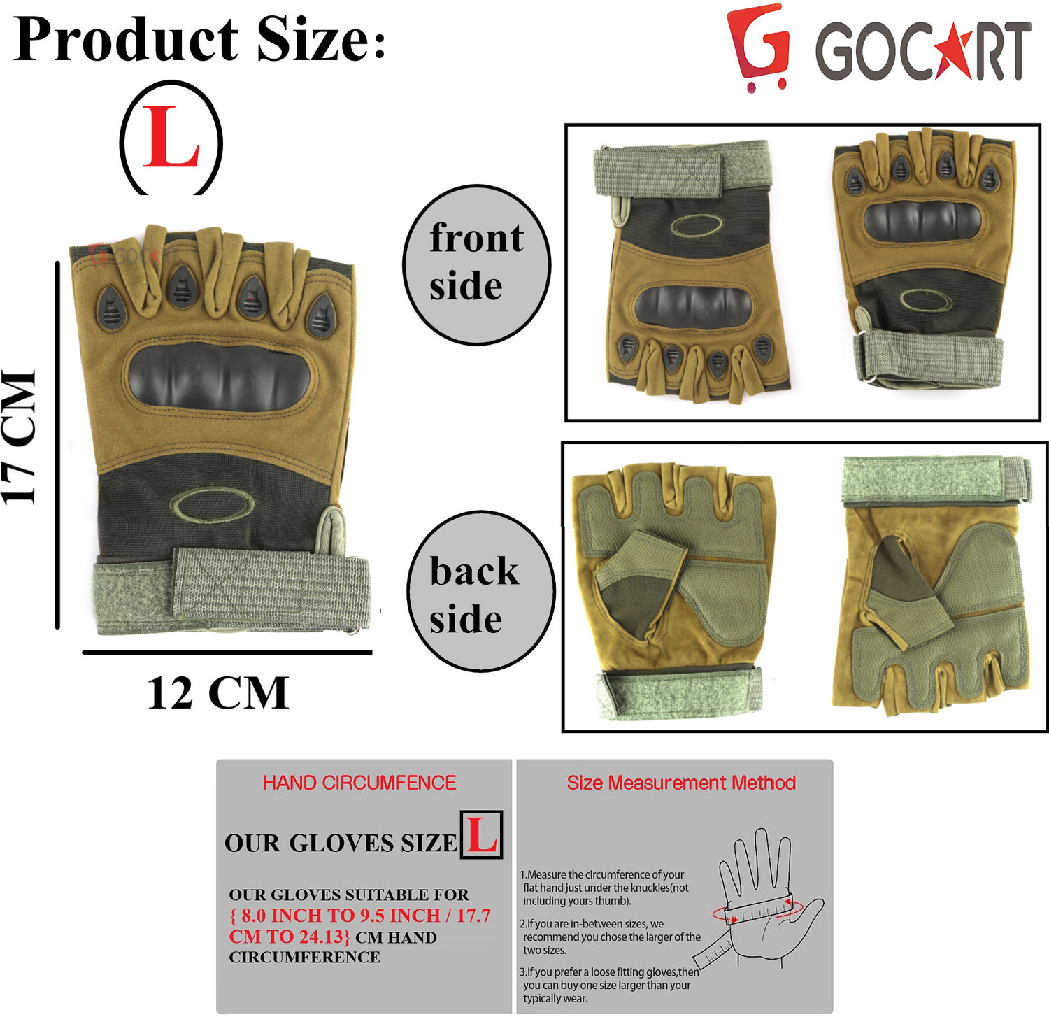 Image of GOCART Tactical Gloves Military Army Shooting Gym & Fitness Gloves (Green)