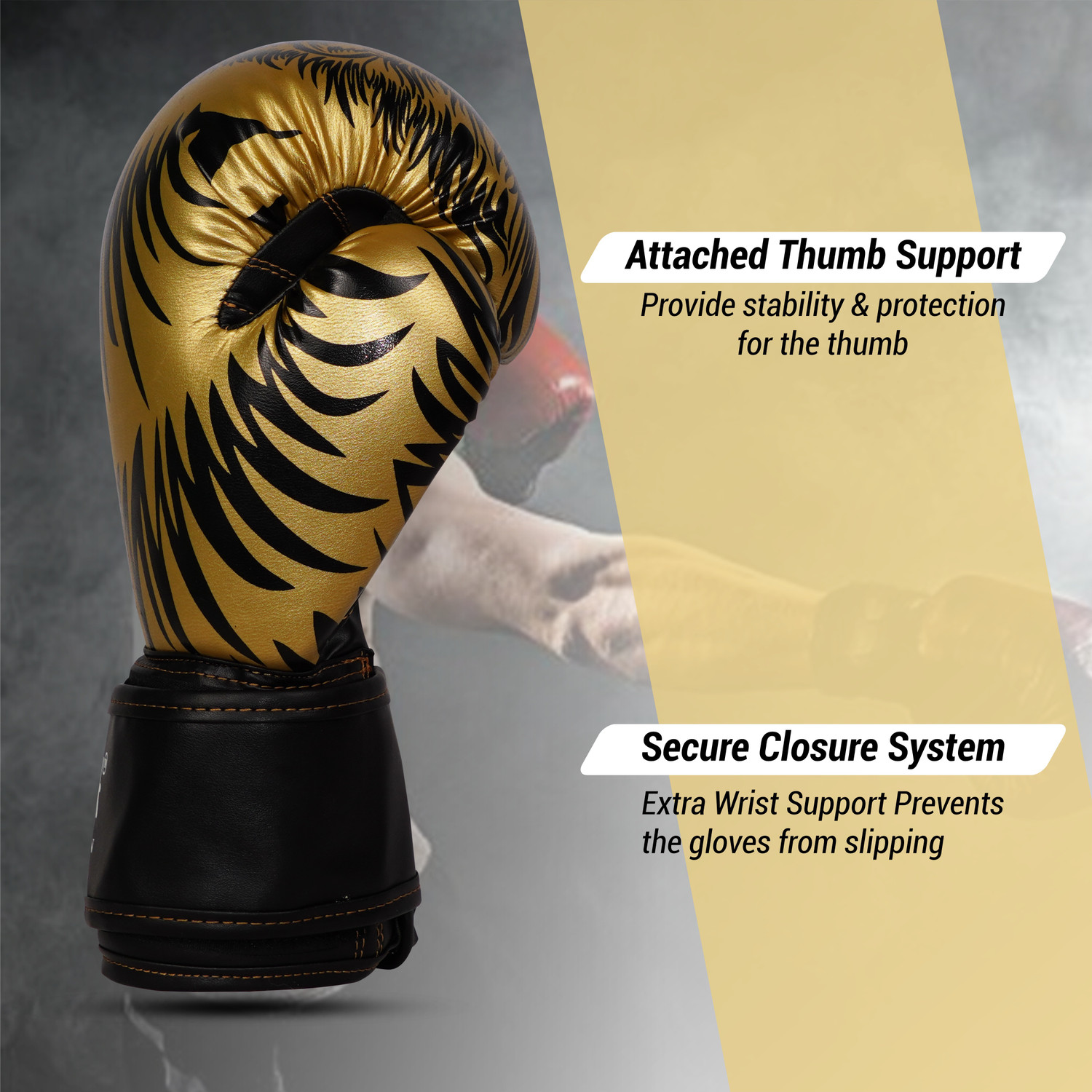 Image of Bodystation Longlasting Faux Leather MMA Everlasting Training Lion Boxing Gloves