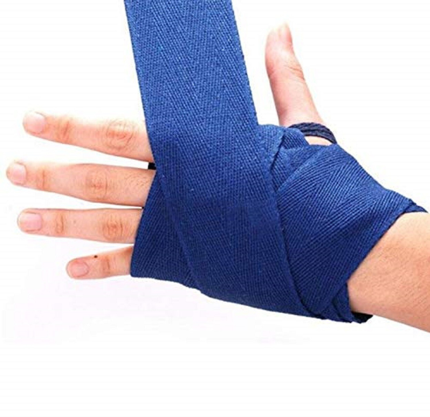 Image of usi Blue Cotton Hand Wrap 628A (4.55 mtrs) Blue Boxing Hand Wrap Gym & Fitness Gloves