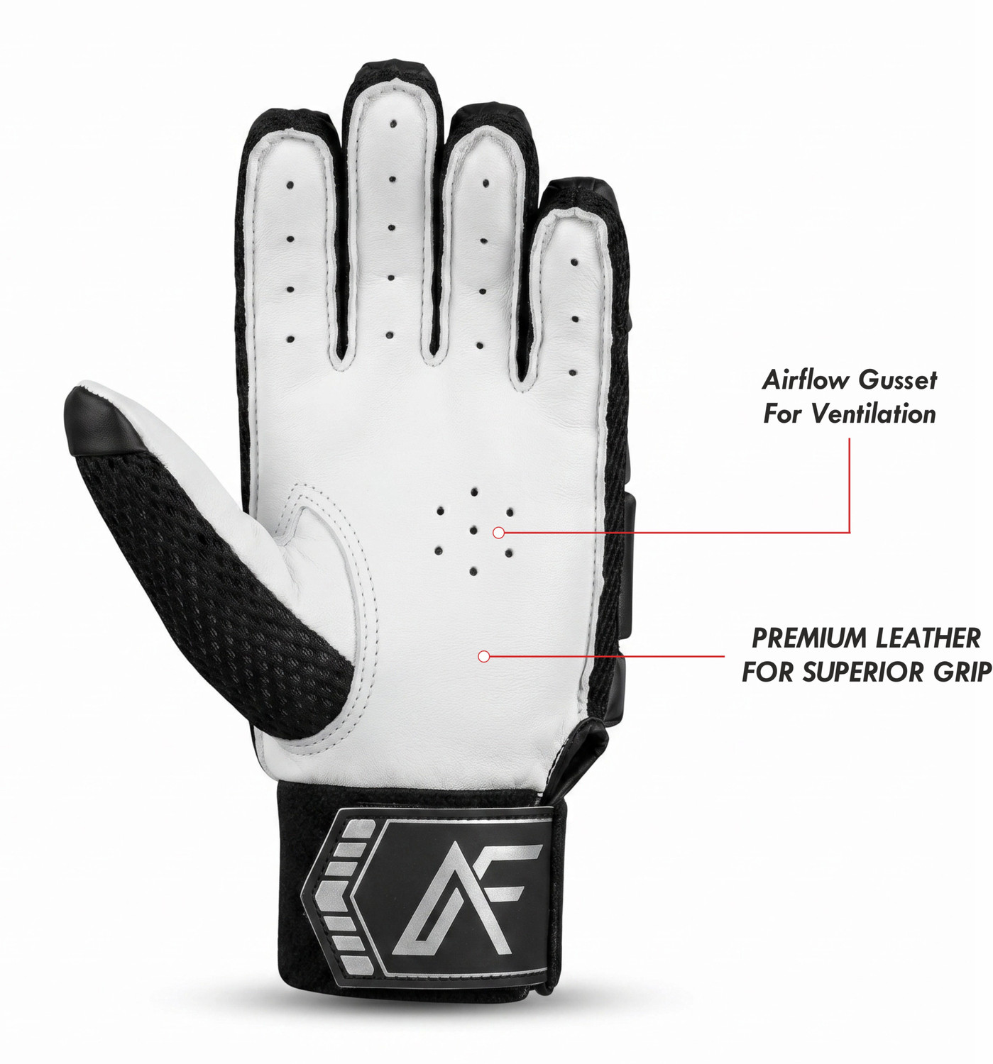 Image of AcroFIT Sport Platinum Black Cricket batting gloves Men Batting Gloves