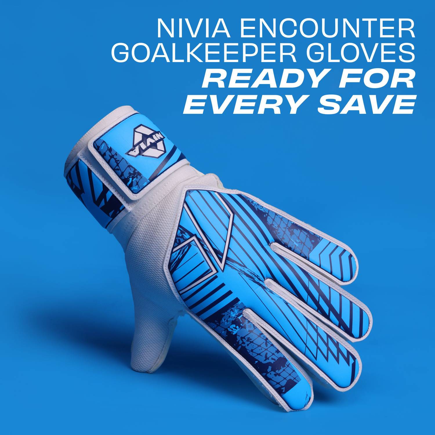 NIVIA Encounter 2.5 mm soft air fit latex palm grip, positive cut Goalkeeping Gloves - Image 2