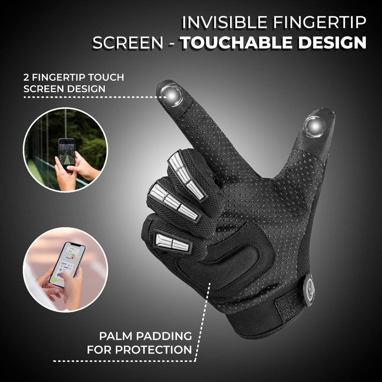 BAD OWL Wind Rider Full Finger Motorcycle Gloves - Image 3