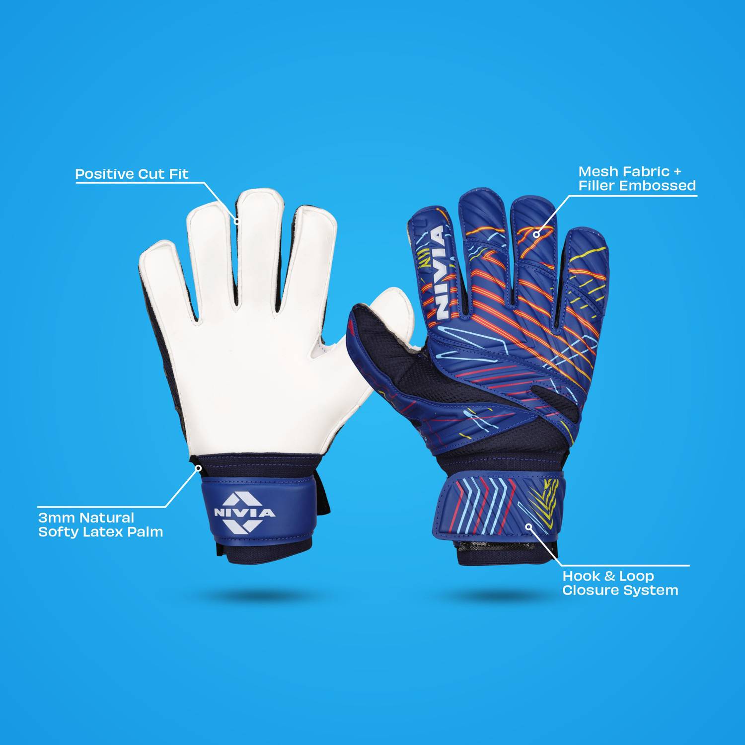 NIVIA Ditmar Spider Goalkeeping Gloves Blue - Image 3