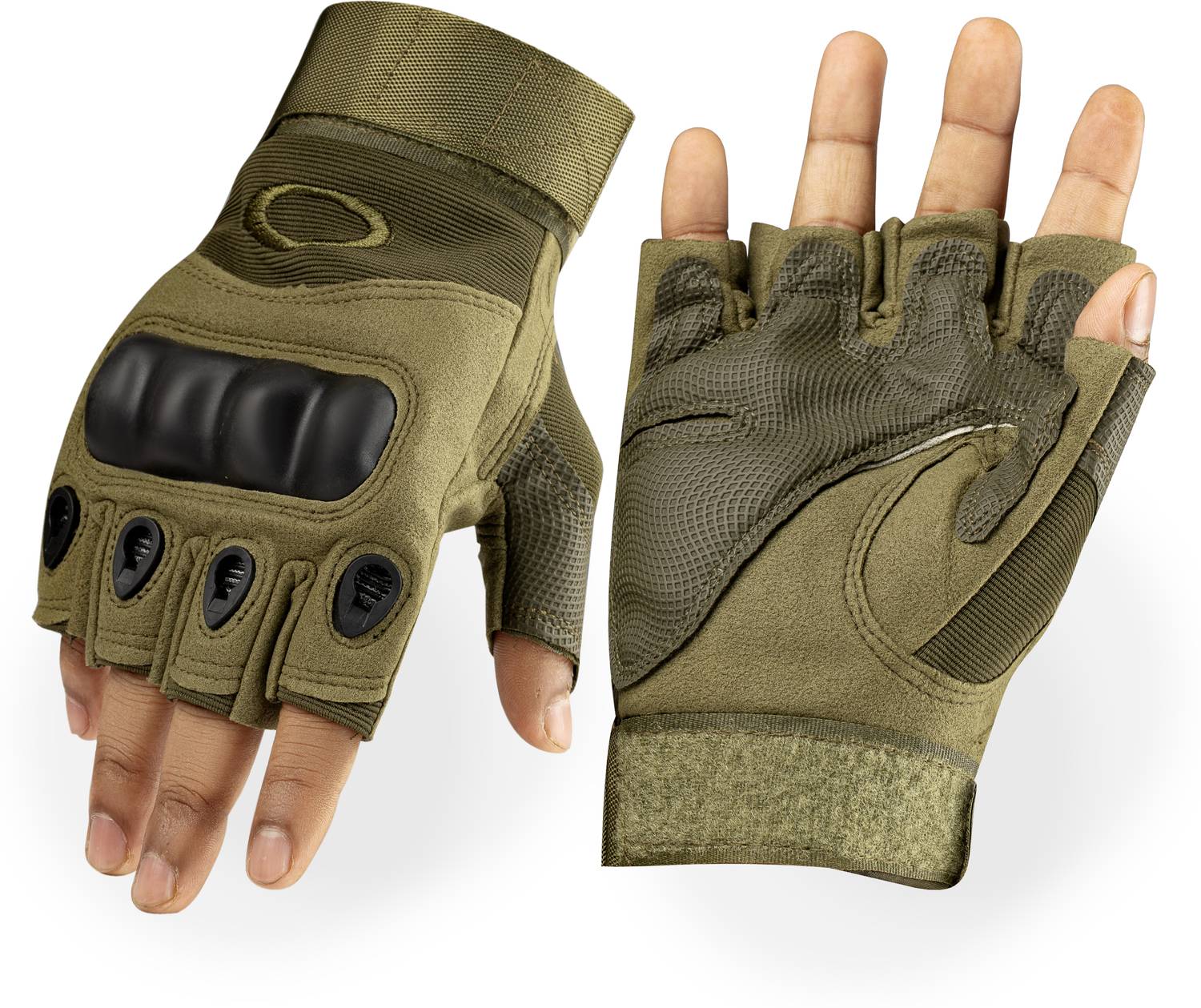 BAD OWL Nylon Tactical Half-Finger Gloves For Sports, Hard Knuckle, Motorcycle Riding Riding Gloves
