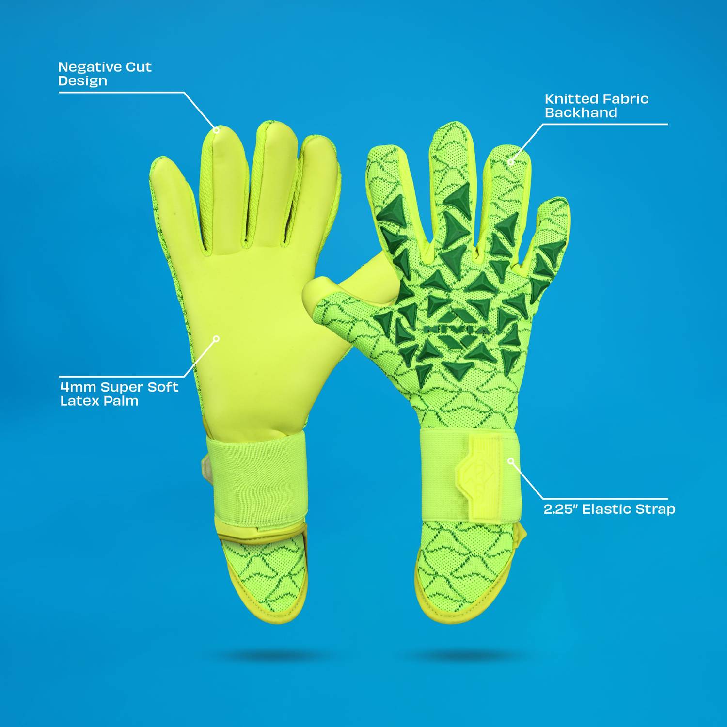 NIVIA Goalkeeping Gloves Blue - Image 3