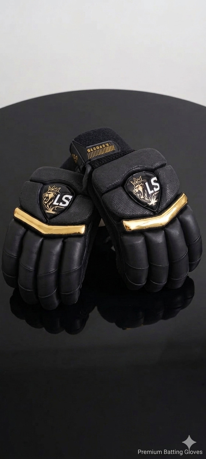Image of Lavaking Sports LS Premium Black Batting Gloves Batting Gloves