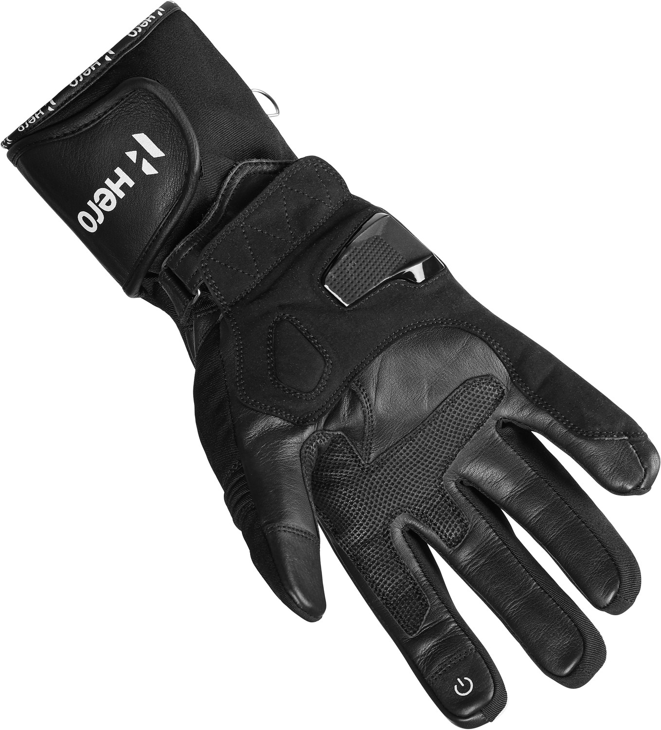 Image of Hero Motocorp Long Leather and Polyester Full Riding Gloves - Knuckle & Palm Slider Protection Riding Gloves