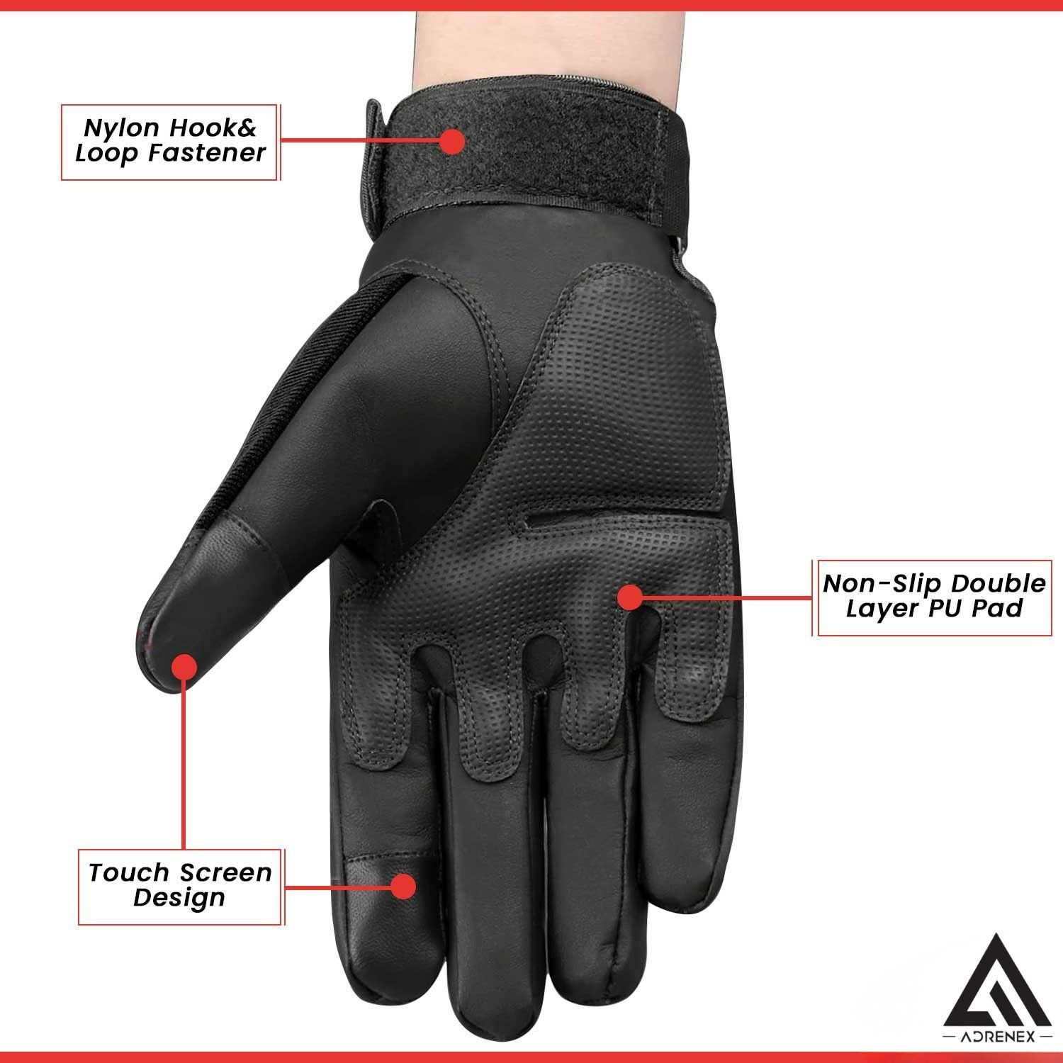 Image of Adrenex by Flipkart Full Finger Tactical Gloves with Hard Knuckle Guard For Cycling & Bike Riding Gloves