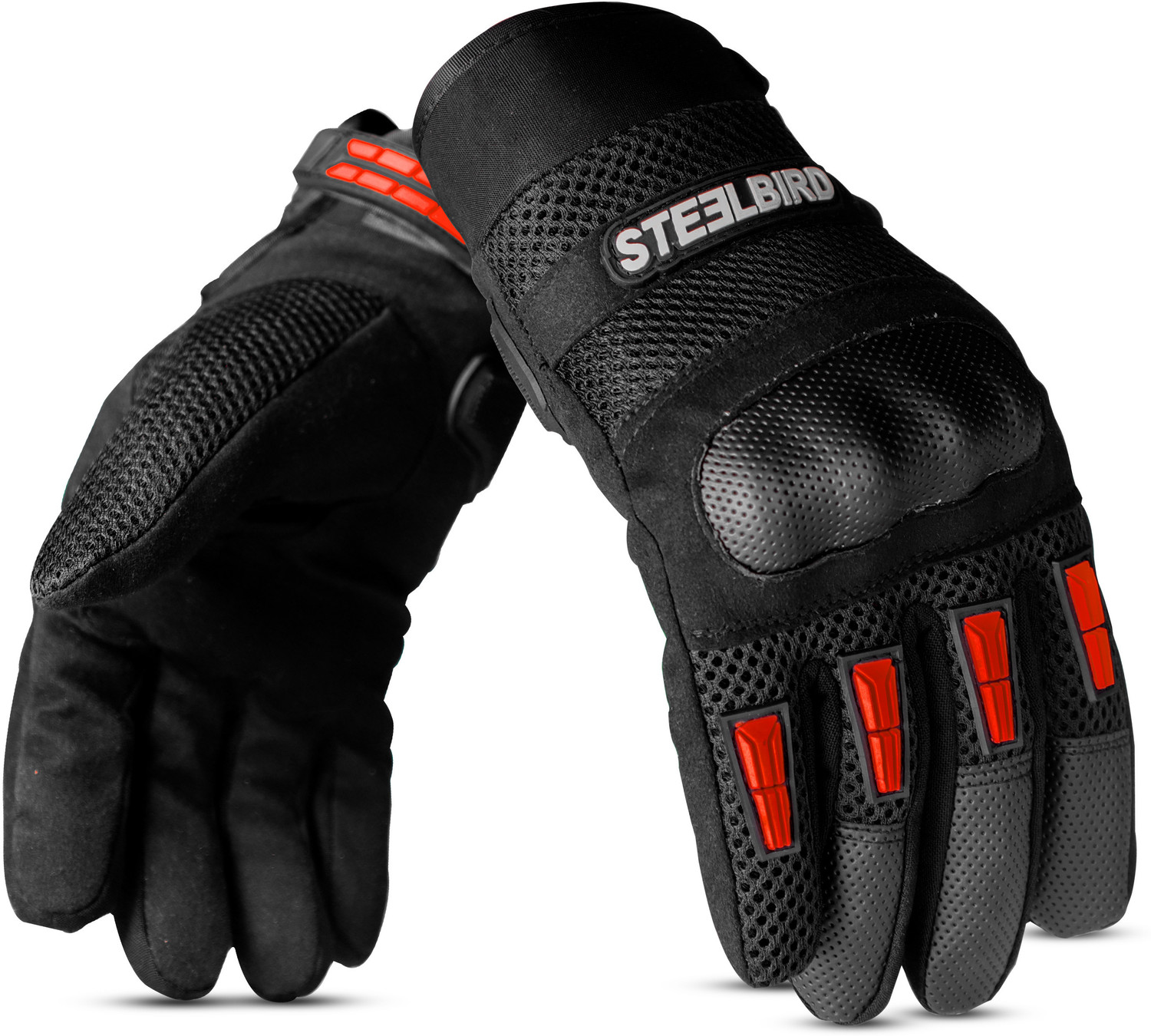 Image of Steelbird Khardungla Full Finger Bike Riding Gloves with Touch Screen Sensitivity at Thumb Riding Gloves