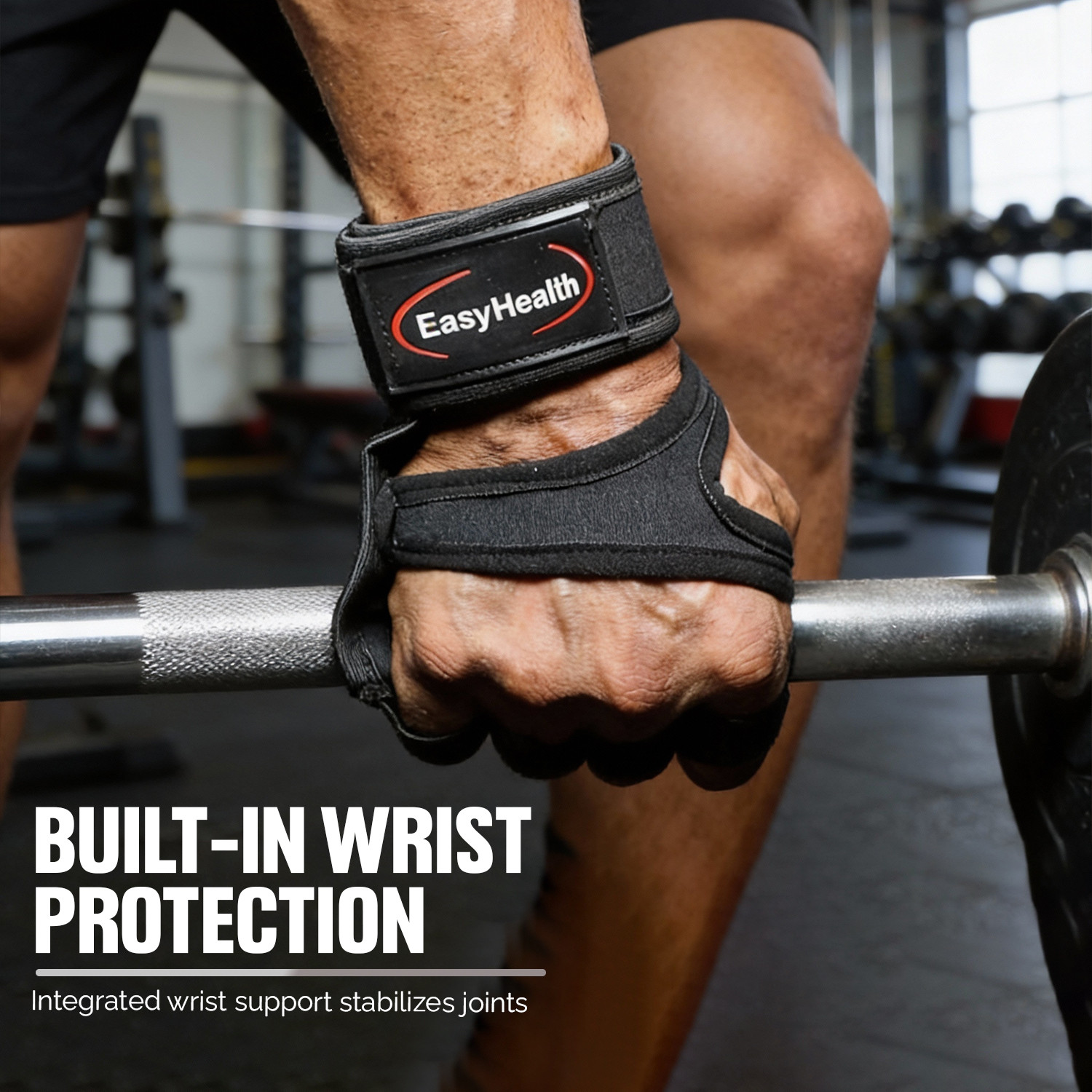 Image of EasyHealth Gym Gloves For Men workout with wrist support And Anti Slip Silicone Gym & Fitness Gloves