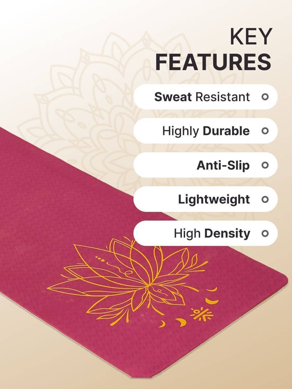 Cult 6mm Dual Color Wine/Black Yoga Mat - Image 3