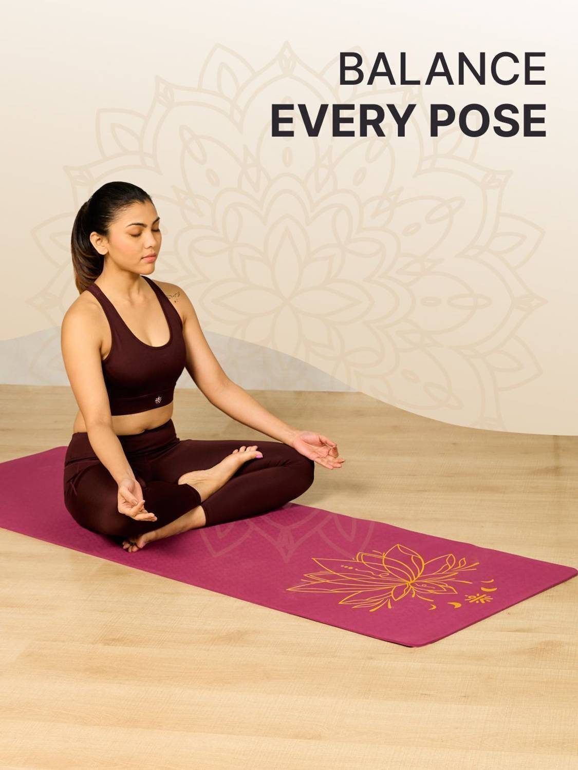 Cult 6mm Dual Color Wine/Black Yoga Mat - Image 2