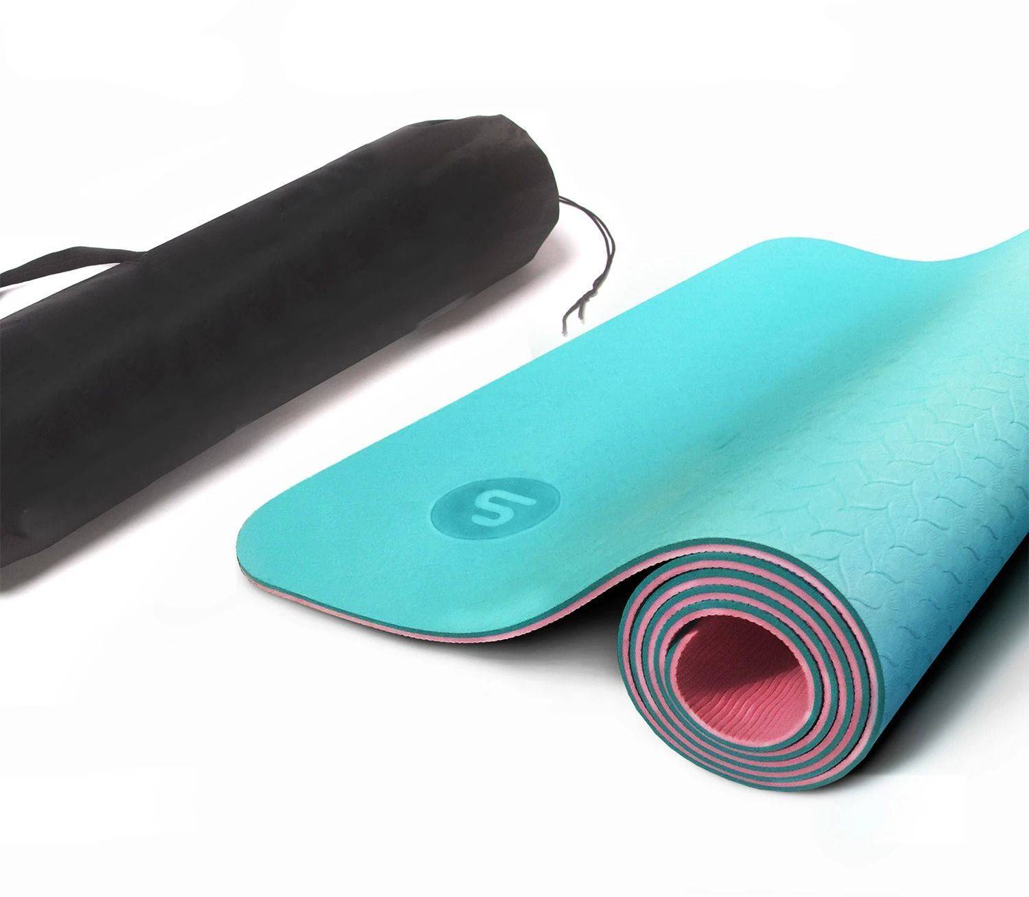 BODYBAND Yoga Mat for Men Women Kids Exercise Mat Workout Mat with Carry Strap TPE 6mm Blue, Pink 6 mm Yoga Mat