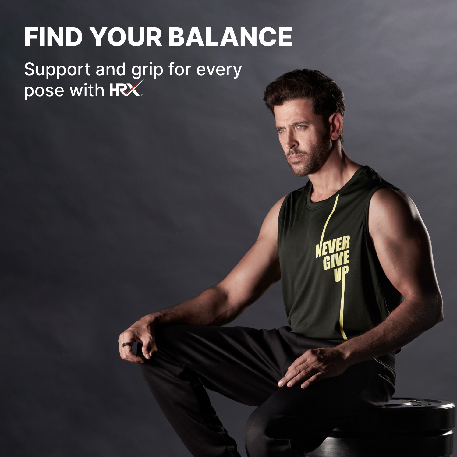 Image of HRX Yoga Mat EVA Black 4mm Black 4 mm Yoga Mat