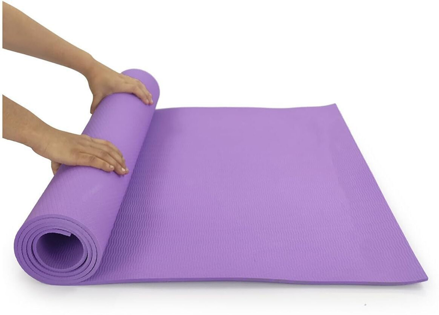 Image of Fitmate Gym Workout and Flooring Exercise Long Size Yoga Mat for Men Women 4 mm Yoga Mat Purple 4 mm Yoga Mat
