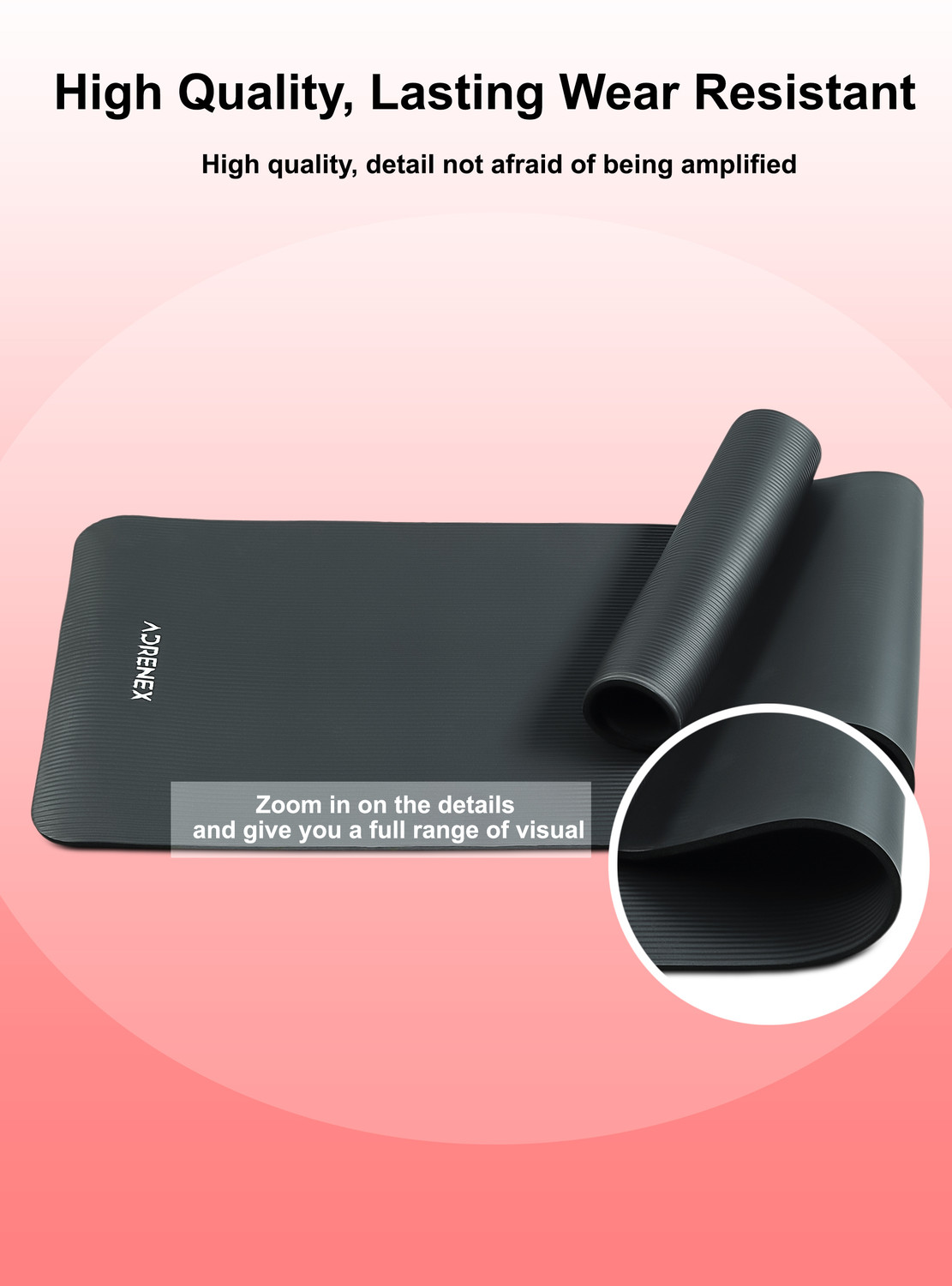 Image of Adrenex by Flipkart Active NBR Exercise and Yoga Mat, Non Toxic Phthalate Free with Strap Black 8 mm Yoga Mat