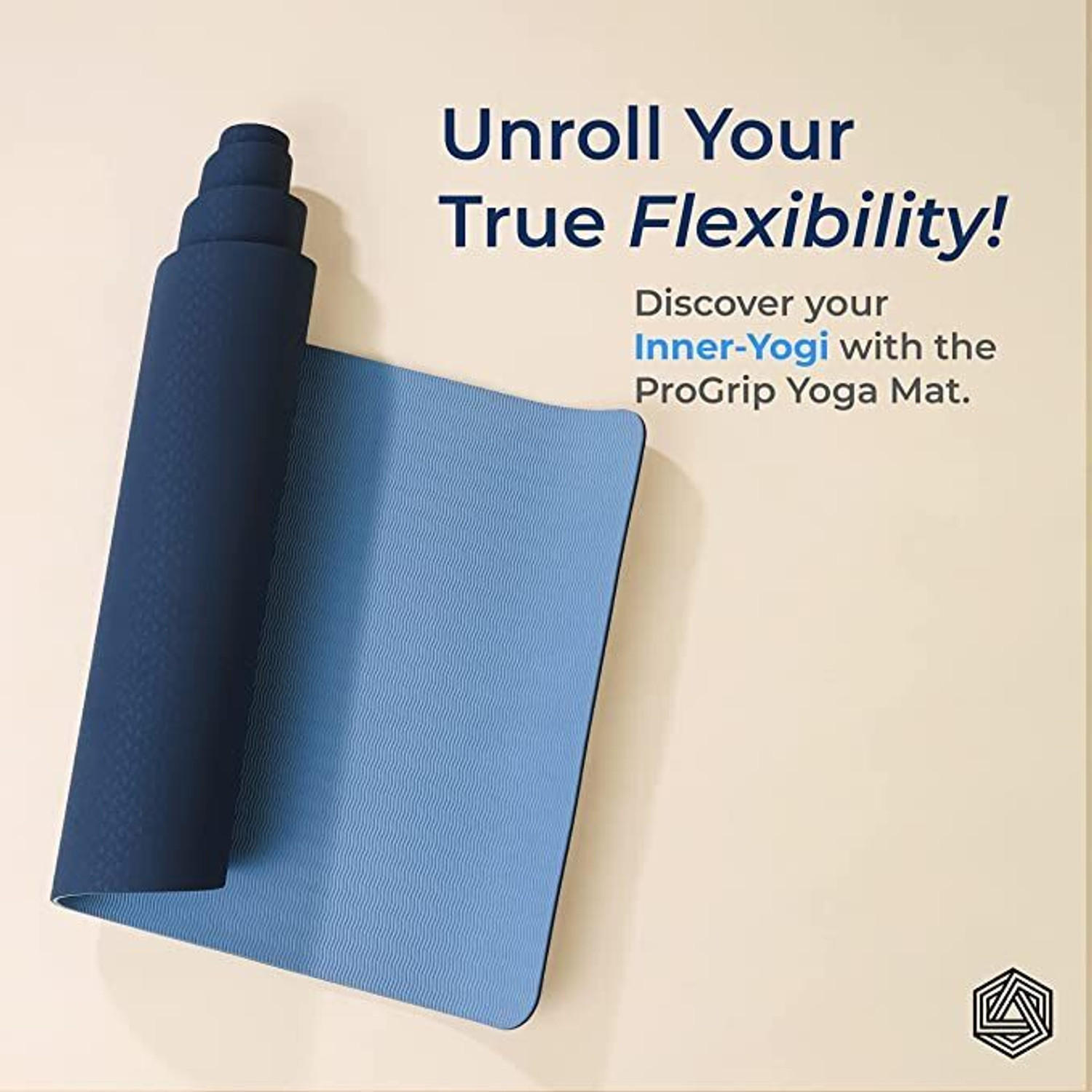 Image of BOLDFIT ProGrip Yoga Mat for men and women,(6mm) Extra Thick Anti skid with carrying bag Blue 6 mm Yoga Mat