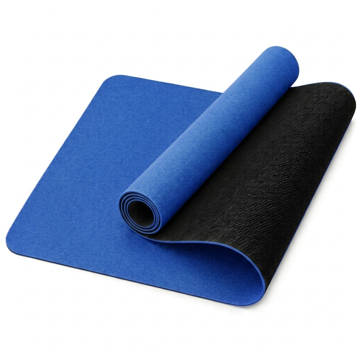 Image of FOXHILL Premium Non-Slip Yoga Mat - Reversible Blue & Black Exercise Mat for Yoga, 6 mm Yoga Mat
