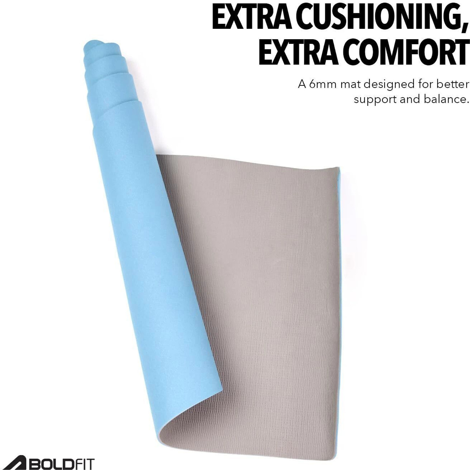 Image of BOLDFIT Yoga Mat for Men & Women - Durable Gym Mat for Floor Use & Sports Grey 6 mm Yoga Mat