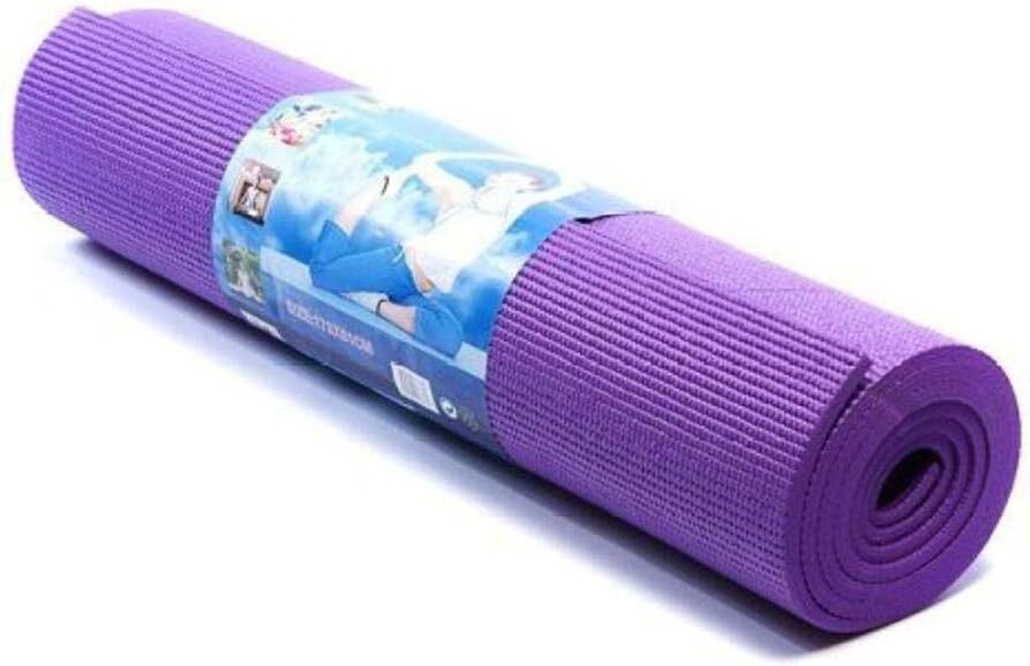 Image of Fitmate Gym Workout and Flooring Exercise Long Size Yoga Mat for Men Women 4 mm Yoga Mat Purple 4 mm Yoga Mat