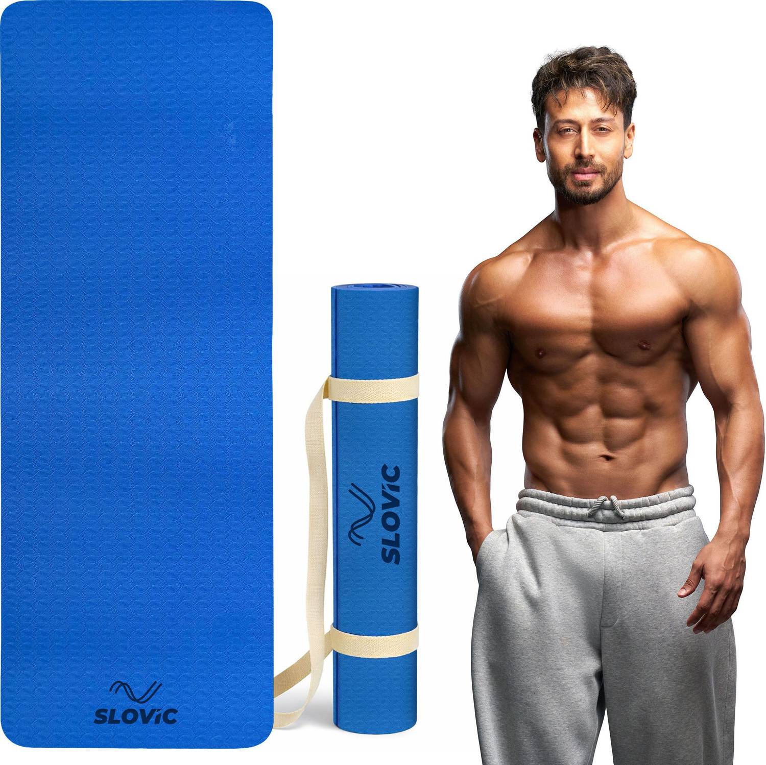 SLOVIC Non-Slip Yoga Mat-Perfect Grip for All Levels Thickness 6mm | Blue 6 mm Yoga Mat