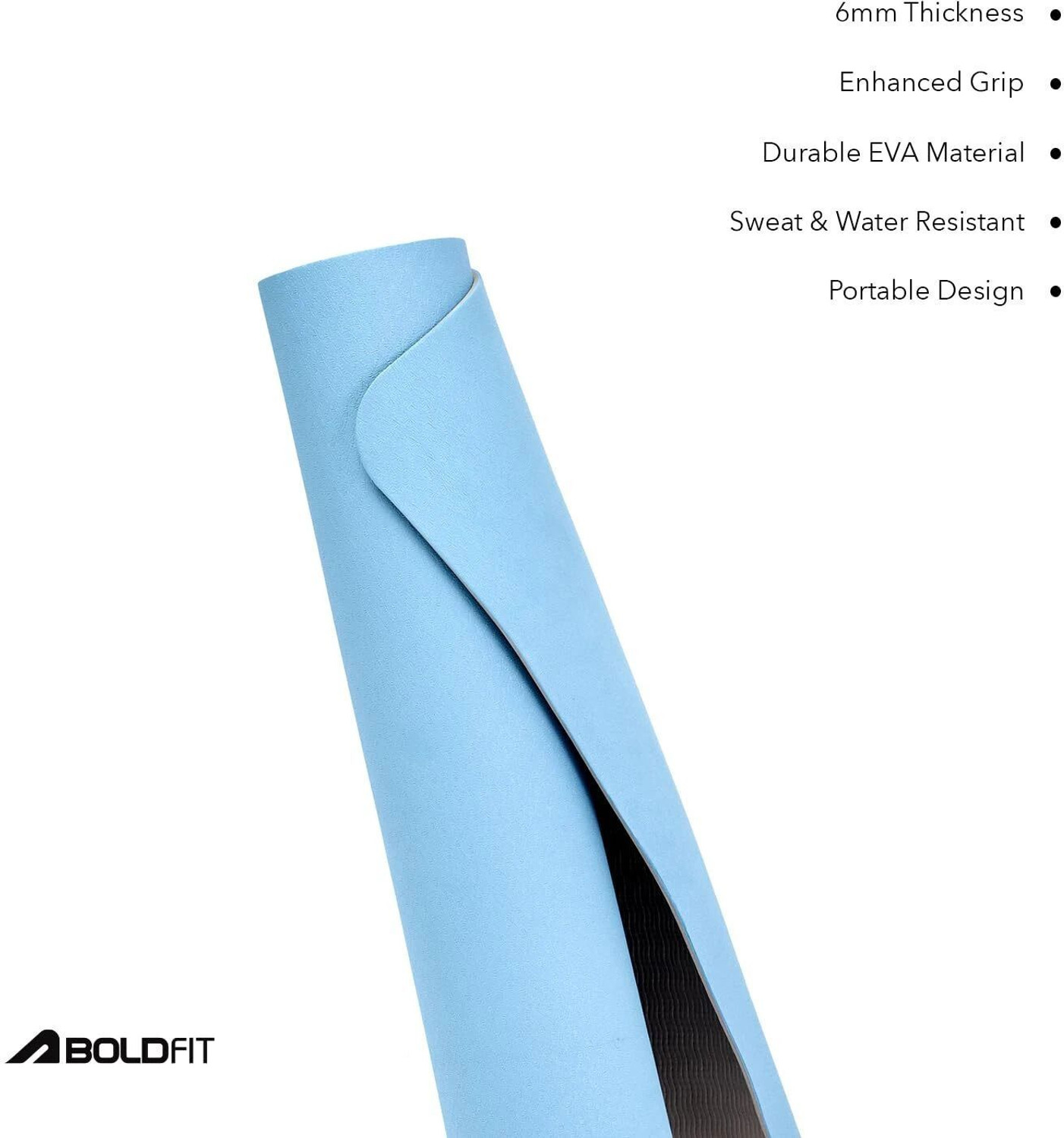 Image of BOLDFIT Yoga Mat for Men & Women - Durable Gym Mat for Floor Use & Sports Grey 6 mm Yoga Mat