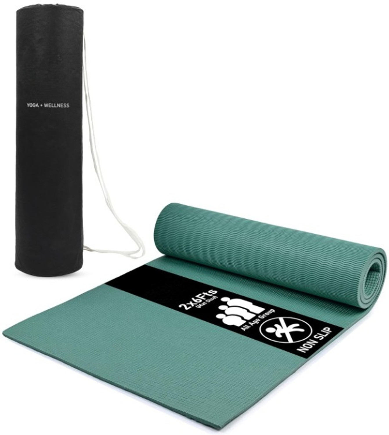 Image of Green Glow Yoga Mat 8m Thickness Sport Fitness for Kid, Men and Women 8 mm Yoga Mat