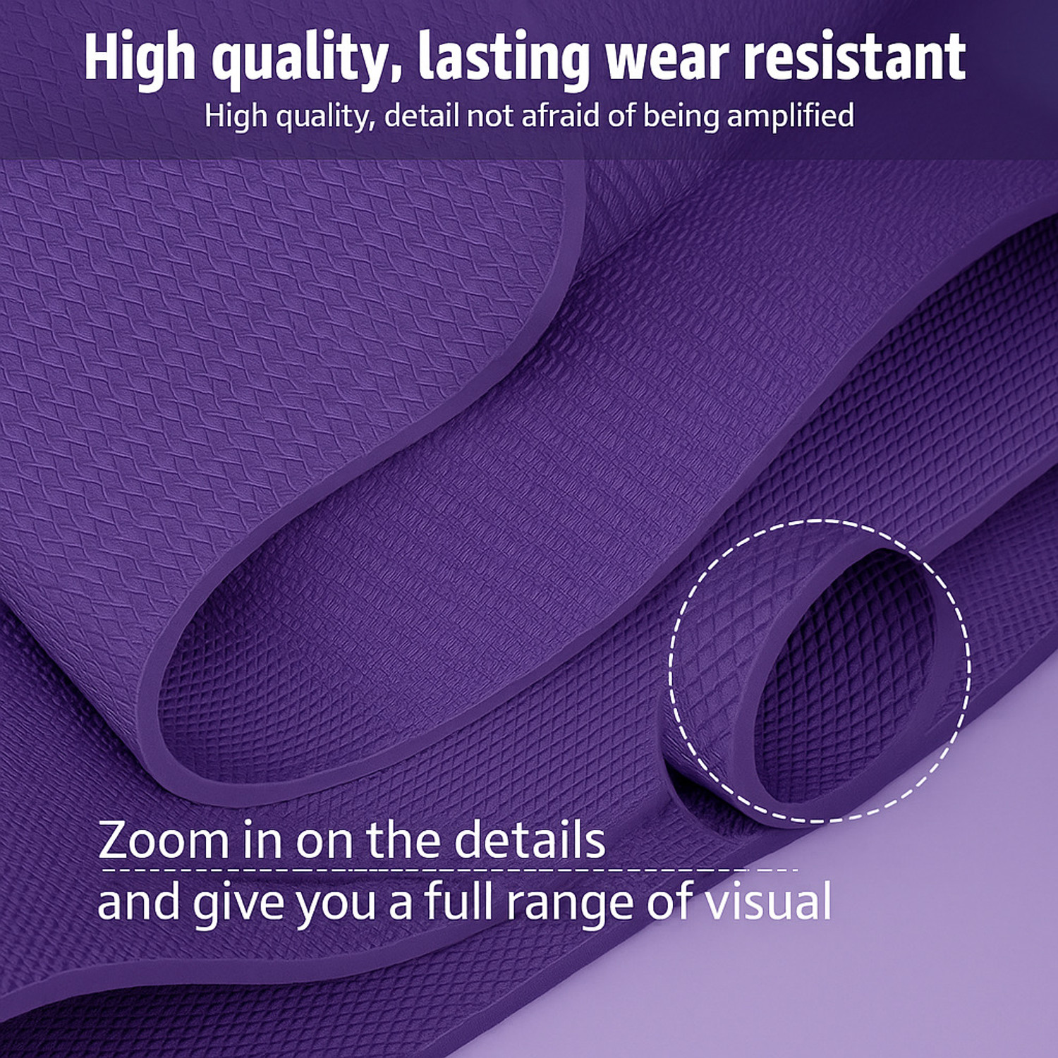 Image of Zenfit Pro 6MM Premium Eva with Tpe blend Anti slip Tearless Yoga mat with carry Bag Purple 6 mm Yoga Mat