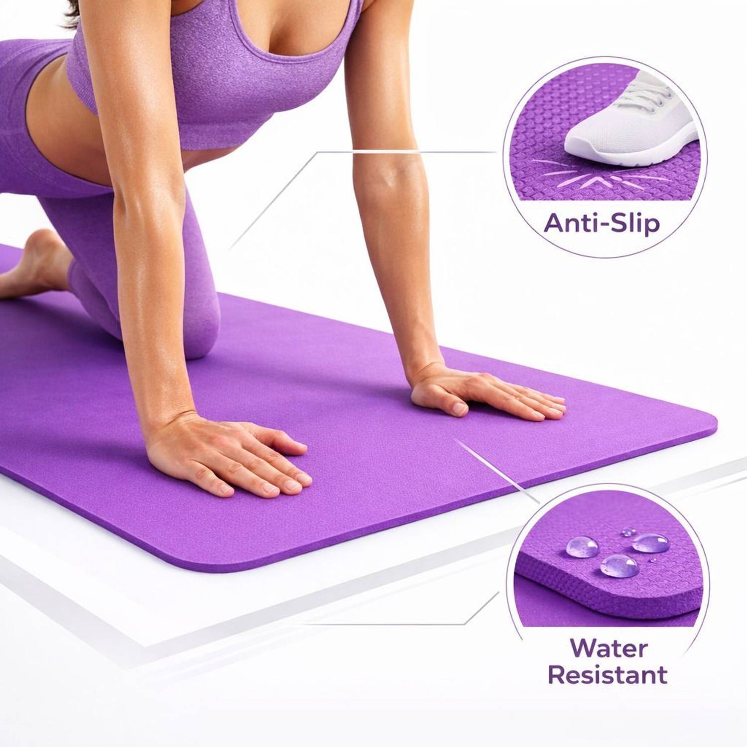 Crosfit 4mm Purple EVA Exercise Mat - Image 2