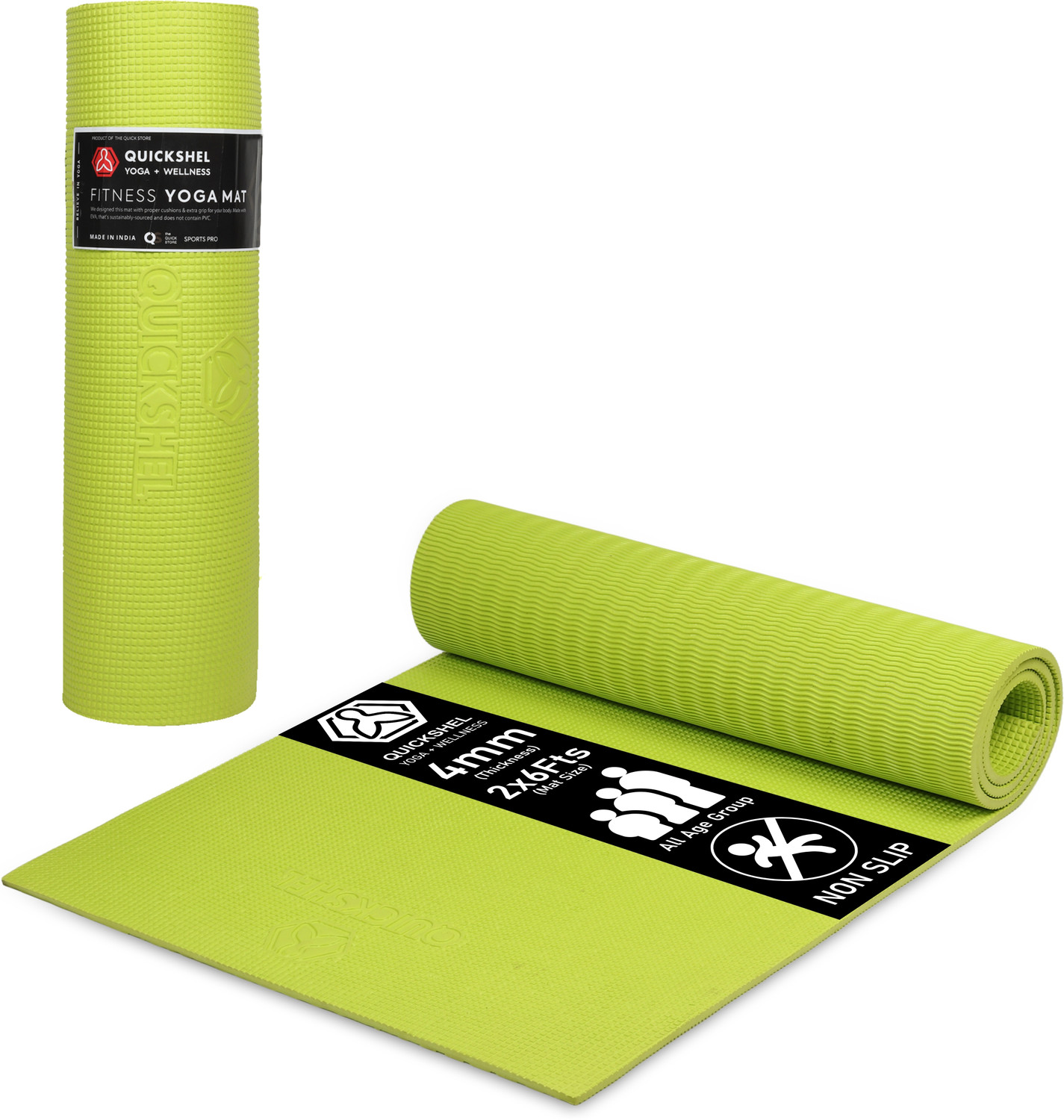 Image of QUICKSHELE EVA Anti Slip Home Gym Exercise Workout Fitness for Men Women Kids 4 mm Yoga Mat