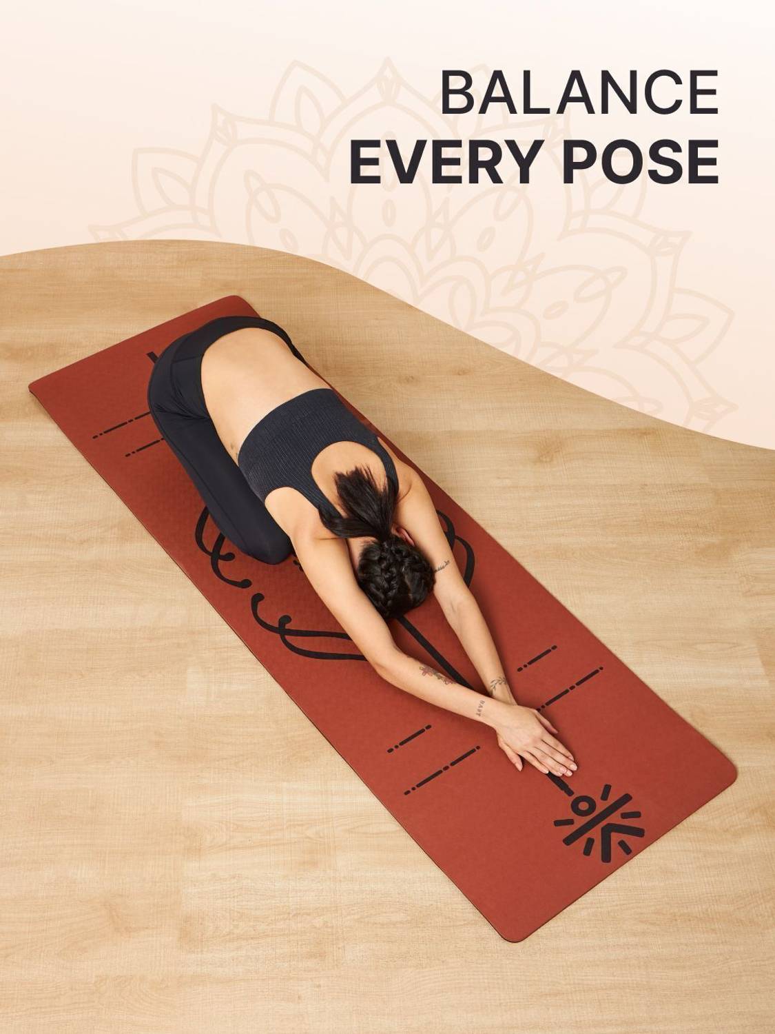 Cult Unisex 8 mm Dual Color Yoga Mat with Bag and Strap - Image 2